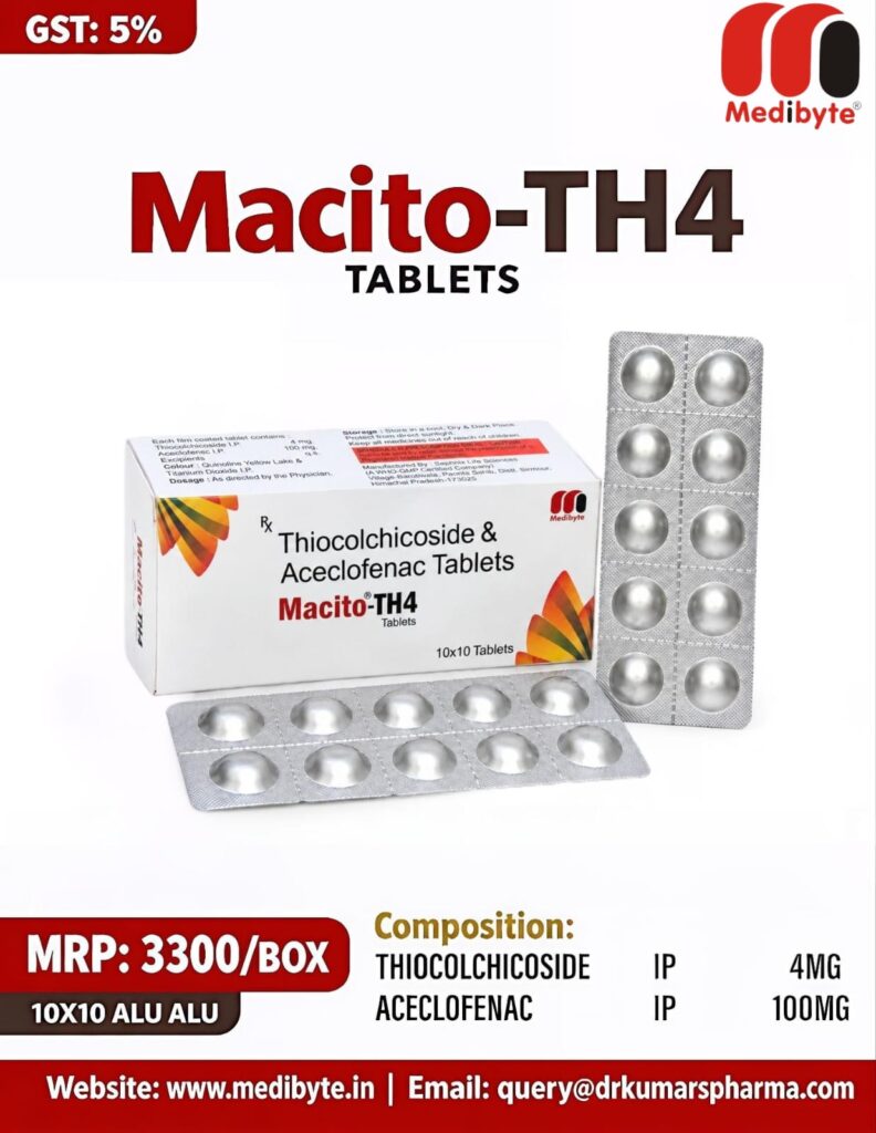 Thiocolchicoside 4 mg and Aceclofenac 100 mg tablets
