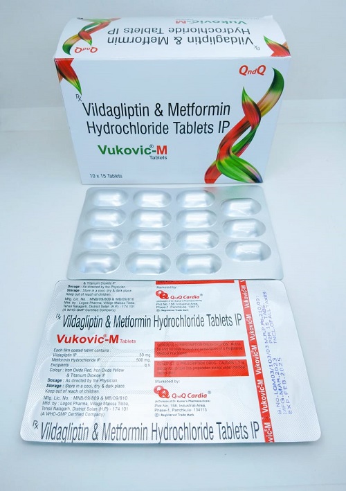 Vildagliptin 50mg + Metformin 500mg Manufacturer, Franchise & Supplier in India